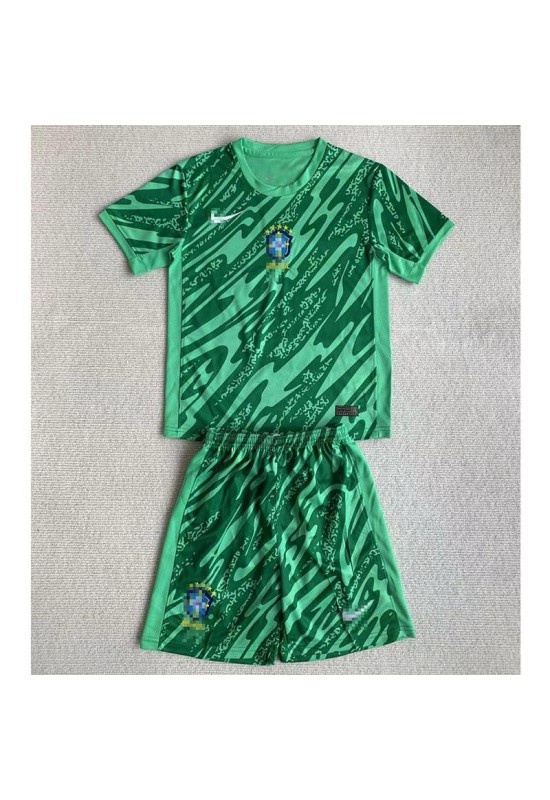 Camiseta De Portero Brasil Verde 2024 Niño Kit