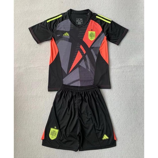 Camiseta De Portero España Negro 2024 Niño Kit