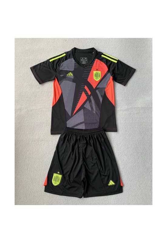 Camiseta De Portero España Negro 2024 Niño Kit