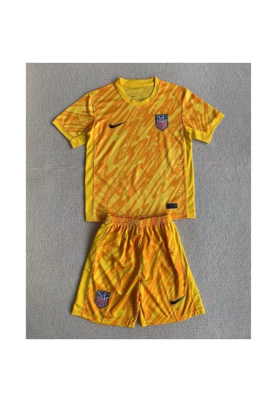 Camiseta De Portero EE.UU. Amarillo 2024 Niño Kit